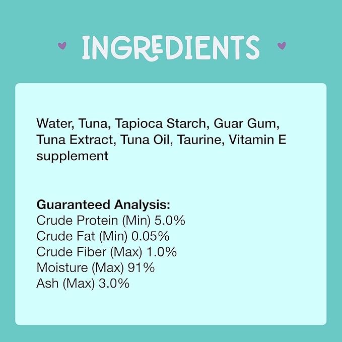 LOVE, NALA -Brain & Heart Health - Tuna Plus Omega 3 Mousse - Wet Food Cat Puree - Lickable Cat Squeeze Up Treat, Topper - Grain Free, Fiber, Minerals, Vitamins - 4 Pack 2 oz.