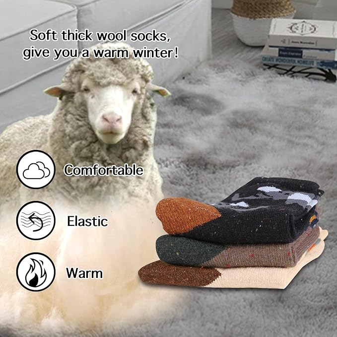 Benefeet Sox Cute Wool Socks for Women Girls - Fun Animal Cat Winter Warm Boot Casual Crew Thermal Hiking Socks