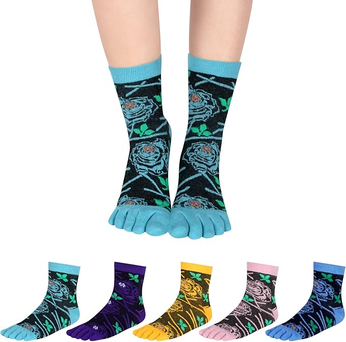 Benefeet Sox Toe Socks Women Men Cute Cat Five Finger Socks for Girls Colorful Cotton Ankle Athletic Running Socks with Toes