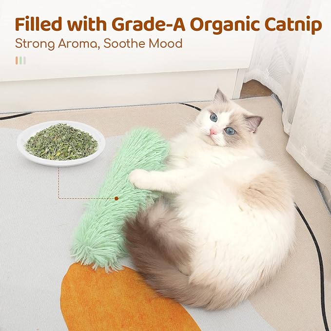 Potaroma Cat Toys Cat Pillows, 3 Pack Soft and Durable Crinkle Sound Catnip Toys, Interactive Cat Kicker Toys for Indoor Cats, Promotes Kitten Exercise