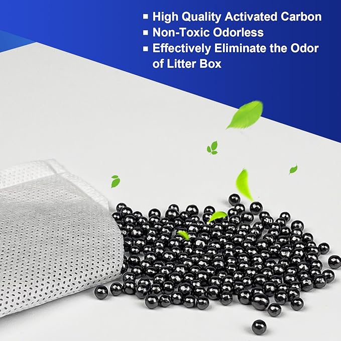 12PCS Cat Litter Deodorizer, Cat Litter Odor Eliminator with Double-sided Tape Compatible with Litter-Robot 3, Litter-Robot 4 and Traditional Cat Litter Box for Absorbing Odors Keep Air Fresh