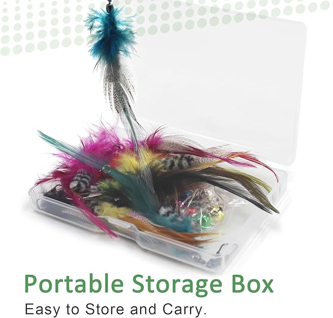 SONGWAY Cat Feather Toy Refills - 12 Pieces Insect Cat Toys with Feather, Cat Toy Wand Replacement, Cat Teaser Wand Attachments, Interactive Cat Toys for Indoor Cats