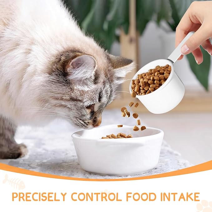 Cat Food Storage Container, Cat Food Container with Metal Lids, Metal Cat Treat Container with Dry Food Scoop, Pet Food Container for Kitchen Counter, Airtight Cat Food Storage Container