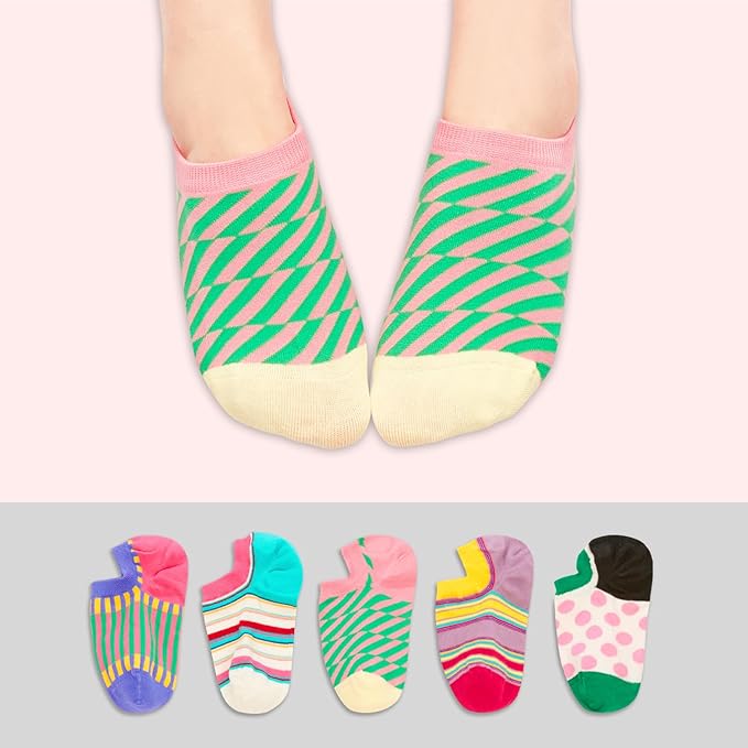 Benefeet Sox Womens Girls Cute No Show Liner Socks Non Slip Funny Patterned Low Cut Socks Novelty Cotton Loafer Footies Sock