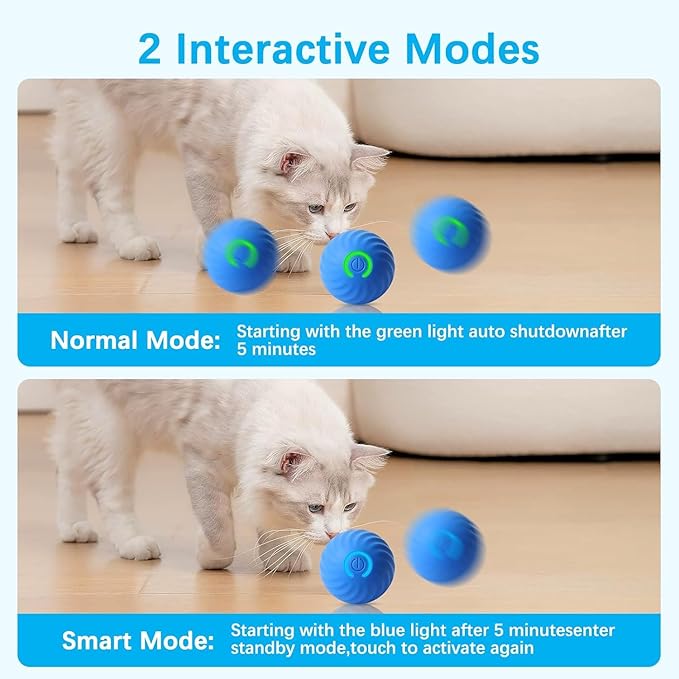 Zelikovitz Interactive Cat Toys Ball Rolling in The Pouch, Automatic Motion Activated Moving Ball Hide and Seek Game for Indoor Exercise Kicker