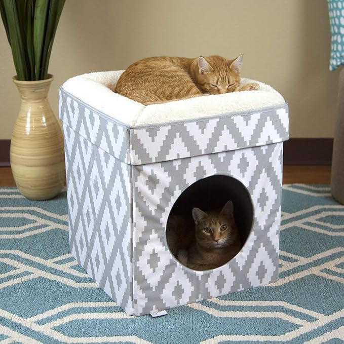 Kitty City Large Cat Bed, Stackable Cat Cube, Indoor Cat House/Cat Condo, Cat Scratcher