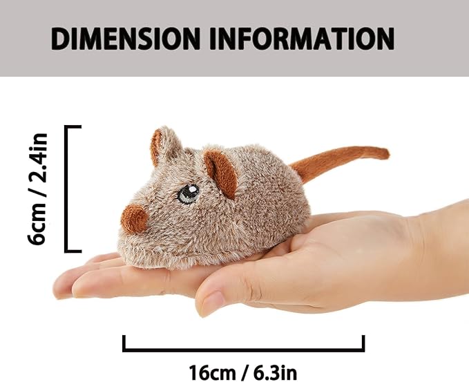 Interactive Cat Toys for Indoor Cats, Automatic Moving Mice Toy with Electronic Real Squeaky Sound, Cat Mouse Toys Self Play Exercise