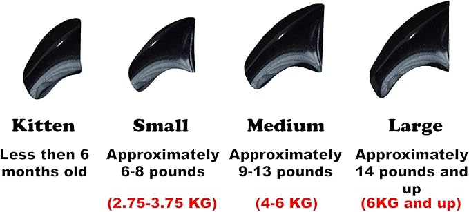 60 Piece Soft Nail Caps with Adhesive for Cat Claws - Jet Black Small