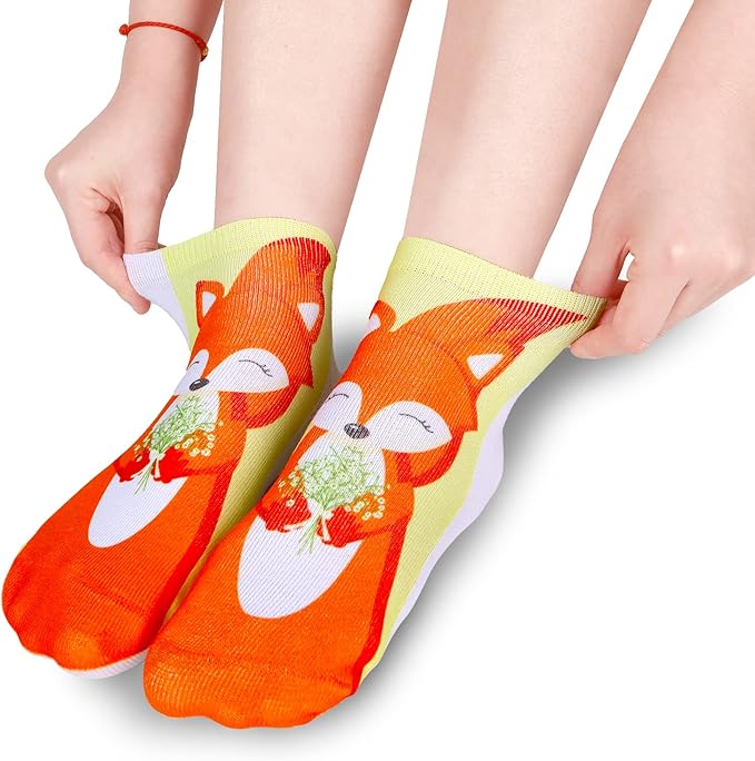 Benefeet Sox Funny Ankle Socks Cute Novelty No Show Animal Fruit Flower Cartoon Colorful Graphic Low Cut Socks for Women Girl
