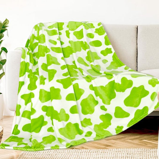 Fleece Blankets Throw Blanket Soft Fuzzy Cute Green Fleece Blanket for Couch