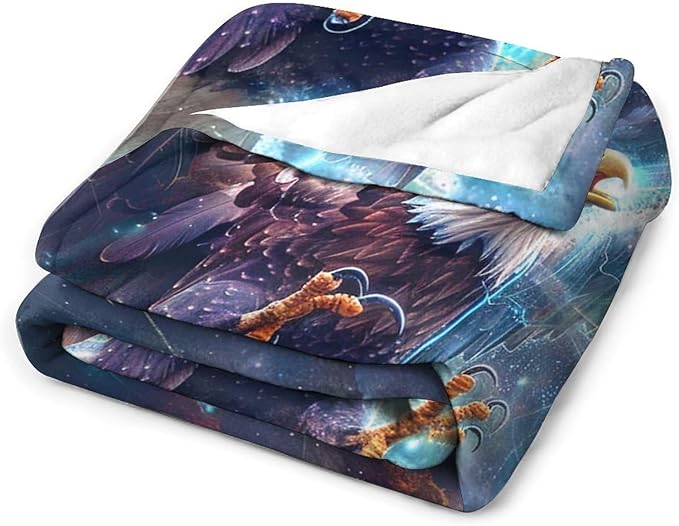 Patriot Eagle Blanket Eagle Gifts for Girls Boys Woman Kids Flying Eagle Lover Throw Blankets Soft Blanket Warm Fleece Flannel Plush Blankets for Bed Sofa Couch 40"x50"