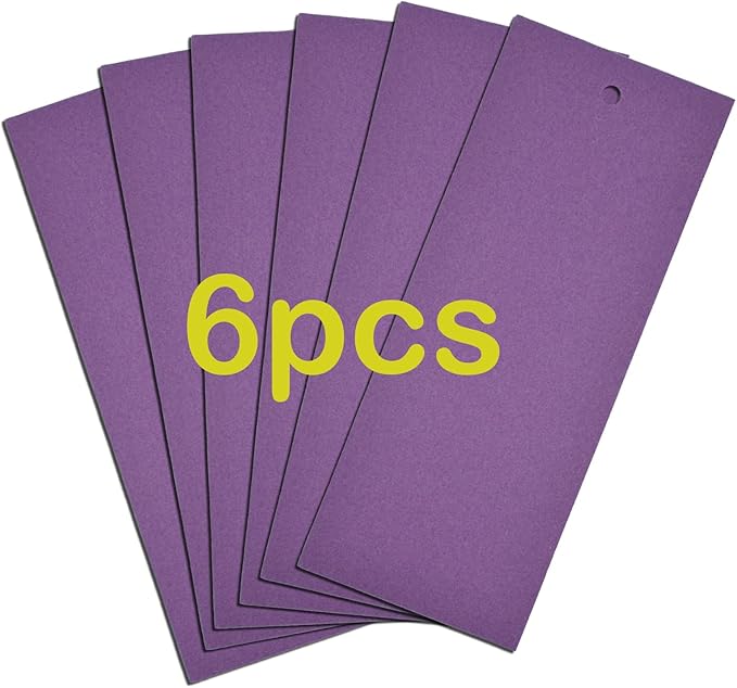 6 PCS Cat Nail File Scratching Strips,5.5x14.6''Nail File for Cats Scratch Liner,Cat Nail File Scratcher with Hanging Hole Peel Stick Kitten Scratching Manicure Sandpaper for Litter Box(Purple)