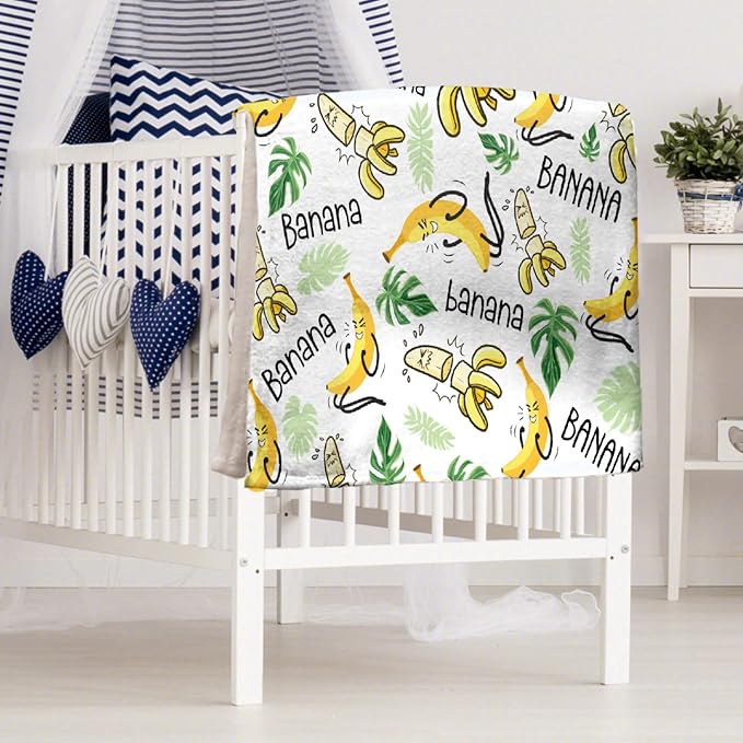 Funny Banana Throw Blanke,Fruit Gift Soft Warm Lightweight Quilt for Bed Sofa Couch Car Room Decoration 40 x 30in for Pets