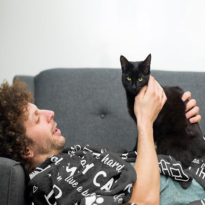 Mosslink Cat Dad Gifts for Men, Cat Lover Gifts for Men, Cat Gifts for Cat Lovers, Cat Themed Gifts for Men, Cat Daddy Gifts, Birthday for Cat Lover, Best Cat Dad Ever Blanket 60"x50"