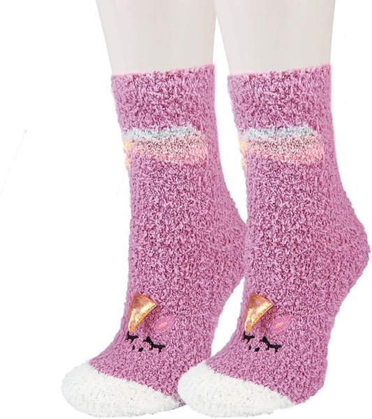 Benefeet Sox Cute Fuzzy Socks for Women Girls Fluffy Warm Cozy Novelty Slipper Socks Funny Animal Plush Sleeping Socks