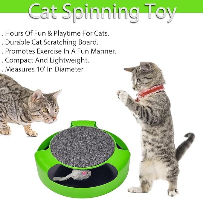 Kole KI-OC992 Cat Scratch Pad Spinning Toy with Mouse, One Size