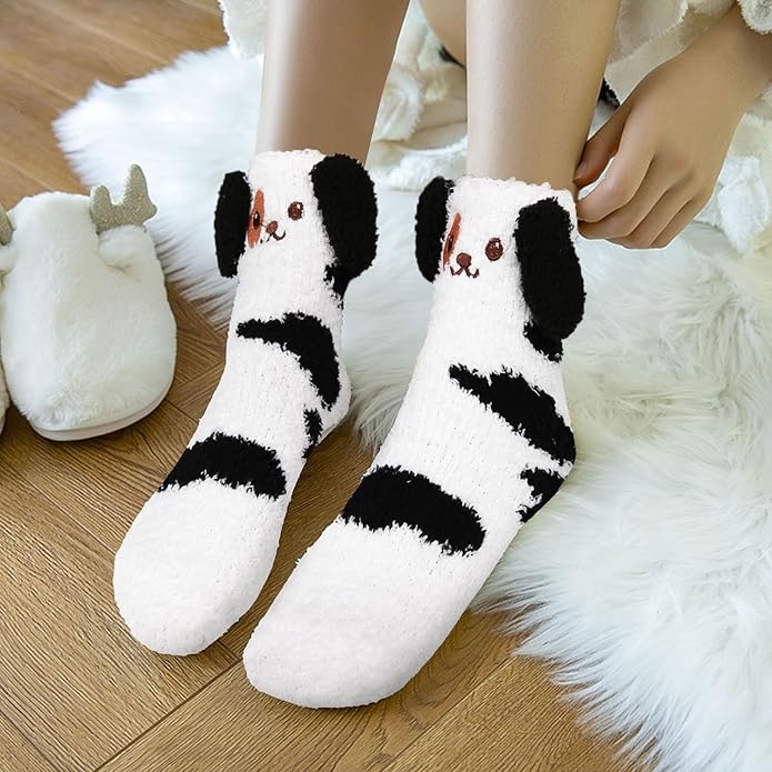 Benefeet Sox Cute Fuzzy Socks for Women Girls Fluffy Warm Cozy Novelty Slipper Socks Funny Animal Plush Sleeping Socks