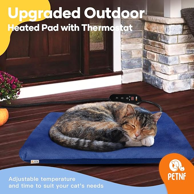 Outdoor Pet Heating Pads for Dogs, Safe Electric Cat Heating Pad with Timer, 6 Levels Adjustable Temperature Dog Cat Heated Bed Pad For Dog Cat House,Dog Heat Pad Outside with Removable Washable Cover