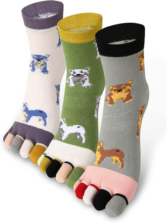 Benefeet Sox Funny Toe Socks Women Five Finger Socks Girls Cute Toe Seperated Cotton Socks Running Athletic Christmas Gifts