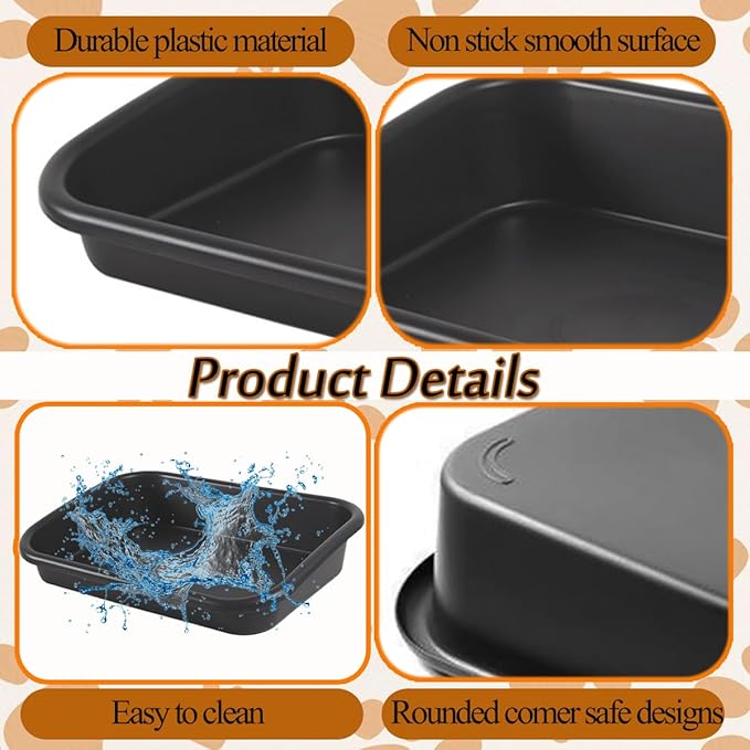 3 Pcs Low Entry Senior Cat Litter Box,Extra Large Size Pet Litter Box Low Entry Open Top Cat Litter Box for Kitten Frail Handicap Disabled Older Elderly Cats and Kitten,Easy to Clean (Dark Gray)