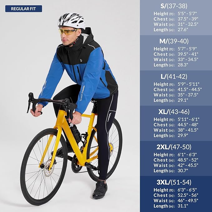 baleaf Men's Rain Jacket Waterproof Windbreaker Running Cycling Golf Hiking Gear Hood Lightweight Reflective Packable