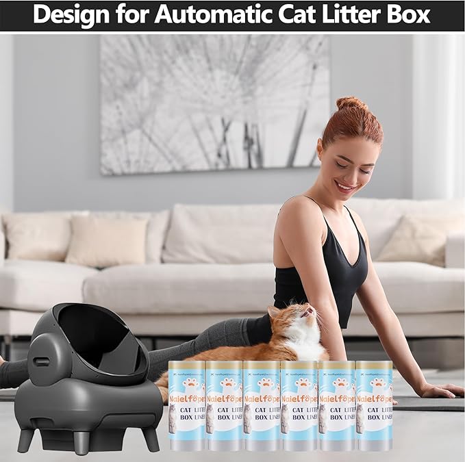 90 Count 27" x 13" Self-Cleaning Cat Litter Box Liner Bags, Suit for Neakasa M1 and PetPivot Mimfam Open-Top Self Cleaning Cat Litter Box, Durable Thicken Disposable Cat Waste Bags