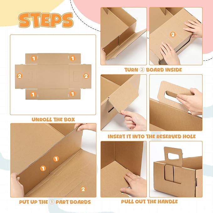 10 Pcs Disposable Litter Boxes for Cats, 17 x 13 x 6 Inches Paper Cat Litter Tray Waterproof, Leakproof, Foldable, Portable Travel Toilet for Cat Kitten Hamster Rabbit Guinea Pig