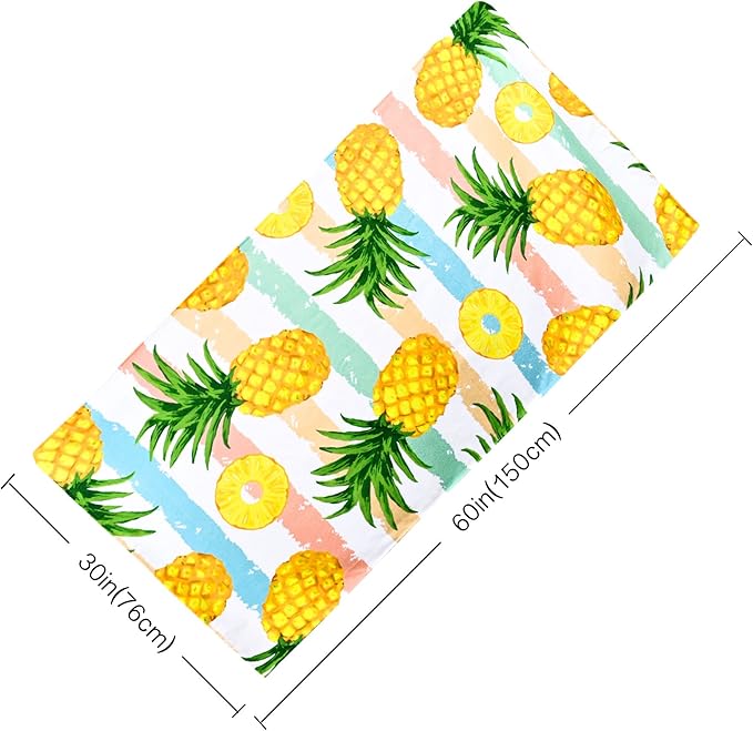 LIVILAN Oversized Pineapple Beach Towel, Lightweight Microfiber Absorbent Quick Dry Sand Free Blanket Towels, Thin and Soft Pool Travel Bath Swim Towels for Adults Kids, 30"x60" Yellow Towel Gifts