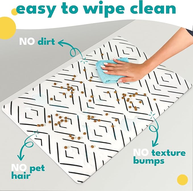 NALALAS Large Pet Mat for Food or Water, Cat & Dog Mat | Waterproof Dog Feeding Mat | Non-Slip Pet Mat for Floors | Easy to Clean