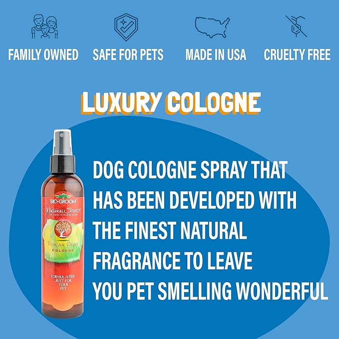 Bio-Groom Tuscan Olive Dog Shampoo - Natural Scent Pet Shampoo, Baobab Protein, Cat & Dog Bathing Supplies, Puppy Wash, Cruelty-Free, Made in USA, Quick Rinse Cat Shampoo - 8 fl oz 1-Pack