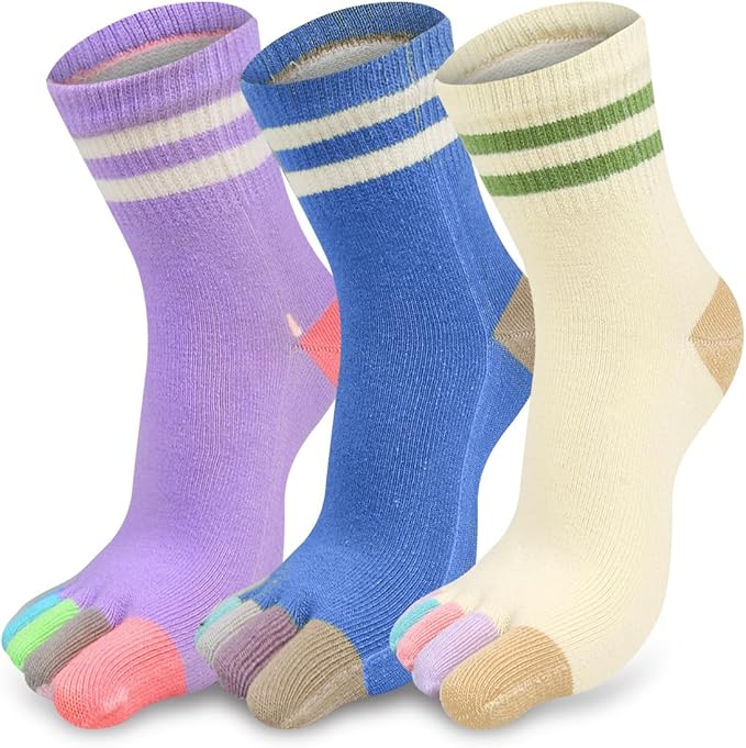 Benefeet Sox Funny Toe Socks Women Five Finger Socks Girls Cute Toe Seperated Cotton Socks Running Athletic Christmas Gifts