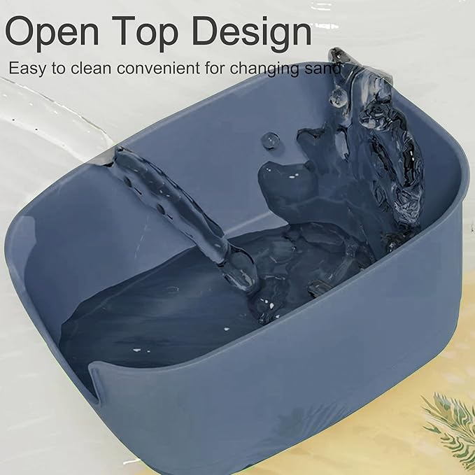 High Sides Cat Litter Box 24.6''Lx18.3''Wx12.2''H Jumbo Cat Litter Pan for Multi Cats Households, Extra Large Open Big Cat Litter Box with High Wall Anti-Splashing Kitty Litter Box(Pack of 2)