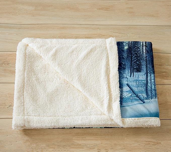 Northern Light Plush Blanket Galaxy Pine Trees Fleece Throw Blanket for Sofa Couch Bed Starry Sky Aurora Sherpa Blanket Room Decor Aurora Theme Fuzzy Blanket Green Purple Baby 30x40 Inch