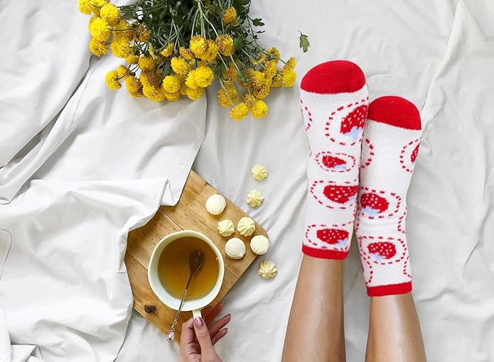 Benefeet Sox Cute Animal Fuzzy Socks for Women Girls Funny 3D Animal Cozy Socks Fluffy Slipper Socks Plush Comfy Soft Socks