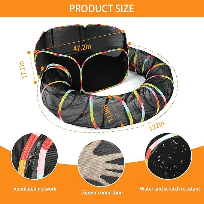 Cat Tunnels for Indoor Cats, Cat Tubes and Tunnels, Catio Outdoor Cat Enclosure, Portable Cat Tents for Outside, Kitten playpen, Small Animal Playpen
