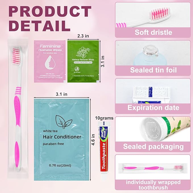 Bulk Hygiene Kits Care Package for Homeless,Basic Toiletry Kits Travel Toothbrush and Toothpaste Set for Homeless Hotel, Home, Camping, Travel, Charity (5)