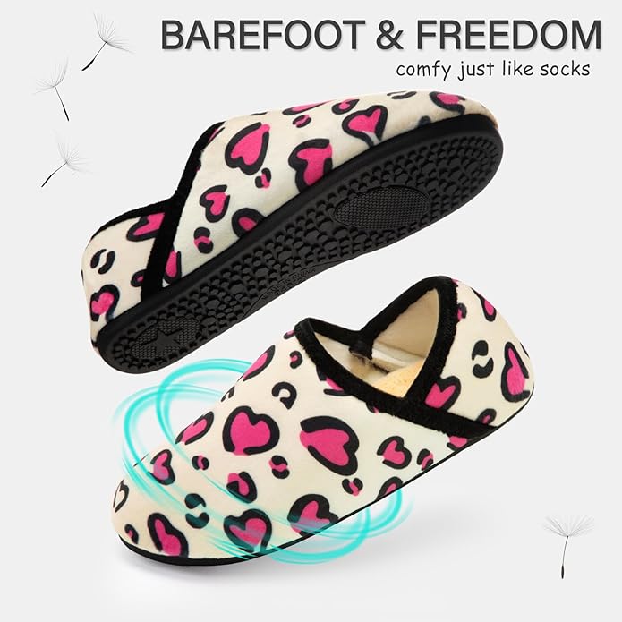 ATHMILE House Slippers for Women Men Indoor Barefoot Slippers Socks Furry Slip on House Shoes Cozy Comfy Slippers for Home Bedroom Travel Yoga