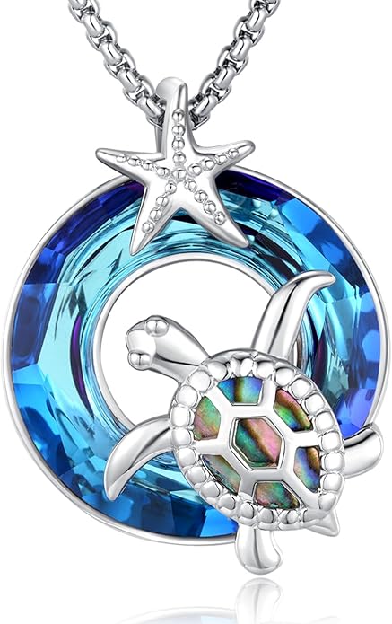 AUDINCCED Black Cat Necklace Turtle Necklace Gothic Jewelry Butterfly Necklace Cat Necklace 925 Sterling Silver Crescent Moon Necklace for Women Cat Gifts for Cat Lovers