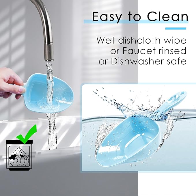 Melamine Pet Food Measuring Scoop, 1 Cup 1/2 Cup 1/4 Cup with Clear Measurement Lines for Dog, Cat, Bird, and Rabbit, Durable, Ergonomic Handle, Dishwasher safe-Blue