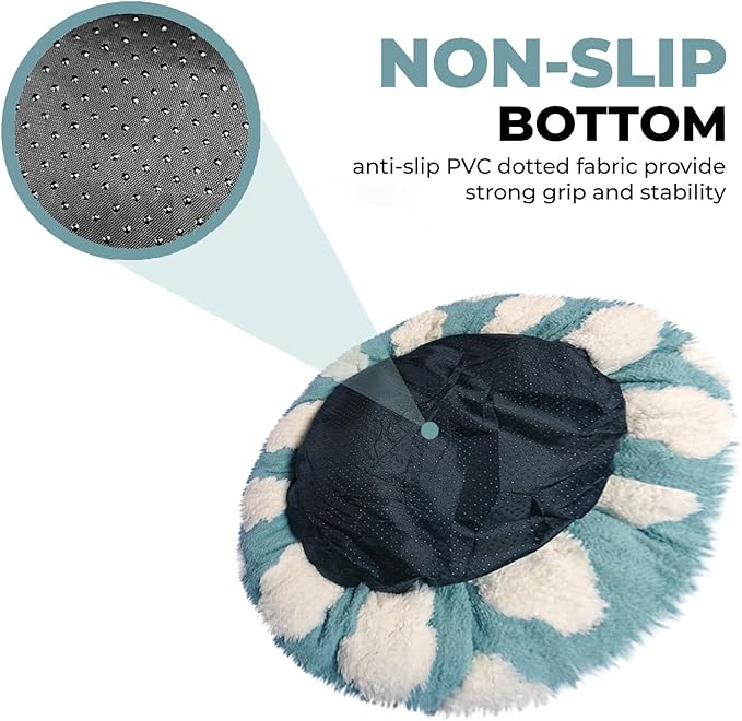 Whiskers & Friends Cat Bed, Cat Beds for Indoor Cats Washable, Small Dog Bed Calming Pet Bed, Cat Beds & Furniture, Large Cat Bed, Kitty Kitten Bed