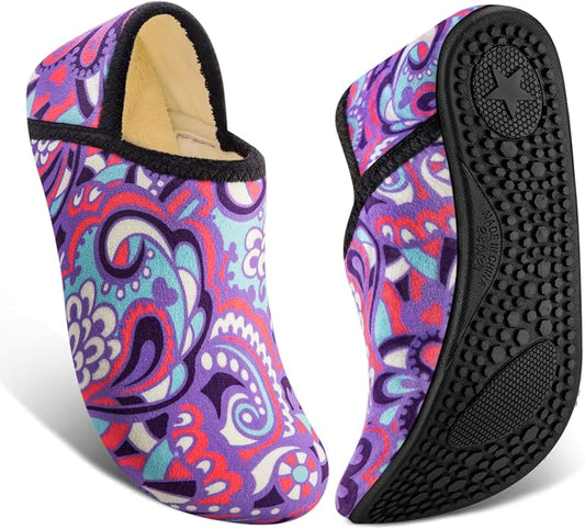 ATHMILE House Slippers for Women Men Indoor Barefoot Slippers Socks Furry Slip on House Shoes Cozy Comfy Slippers for Home Bedroom Travel Yoga