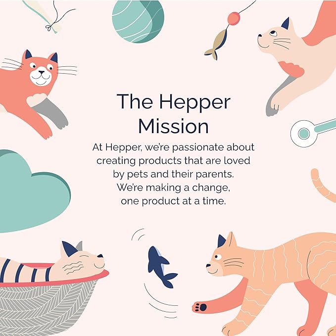 Hepper Whale Plush Toy - Safe, Quiet and Durable Cat Toys for Physical & Mental Stimulation - Unique Cat Toys Best for Kittens, Senior Cats & All Breeds - Indoor Cat Toys