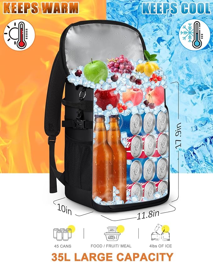 Capolo 36/45 Cans Cooler Backpack Insulated Waterproof for Women Men Lunch Backpack Coolers Leak Proof Soft Cooler Bags