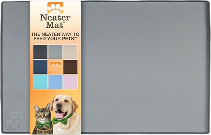 Neater Pet Brands Neater Mat Pet Mats for Food and Water, Dog Bowl Mat Waterproof Silicone, Pet Mat for Dog or Cat, Dog Food Mats for Floors Waterproof, Dog Water Mat & Dog Food Mat with Raised Edge