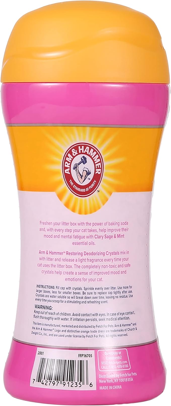 Arm & Hammer Restoring Cat Litter Box Deodorizing Crystals, Clary Sage & Mint Scent - Cat Smell Eliminator for Home, Odor Control, Cat Litter Crystals, Cat Essentials, 15 Ounce