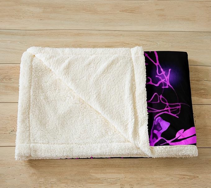 Dreamcatcher Sherpa Blanket Boho Dream Catcher Owl Fleece Throw Blanket Bohemian Exotic Mandala Plush for Sofa Bed Couch Room Decor Chic Purple Galaxy Fuzzy 50"x60"