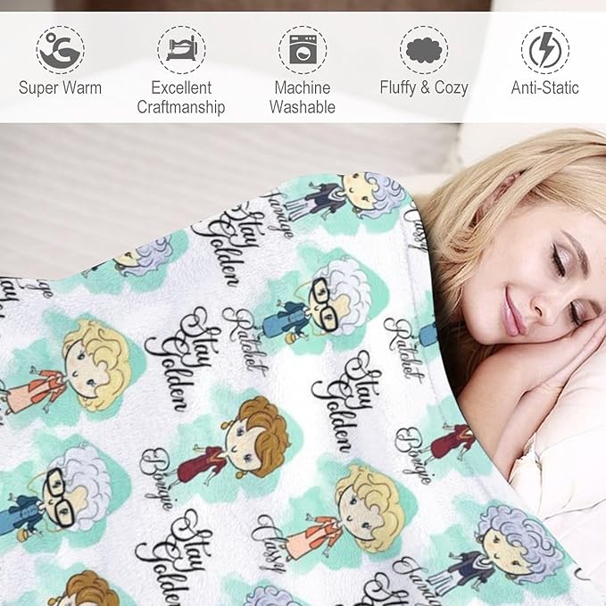 Goldengirls Golden Girls Blanket Gifts 60x50 Throw Blanket Lightweight Golden Girls Merchandise for Couch Bed Sofa Car