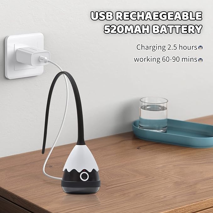 Cat Toys Rechargeable Plush Cat Wand Toy with Silicone Teaser Tail, Electronic Cat Toys Interactive for Indoor Cats/Kittens, Automatic Exercise Cat Toy - Black