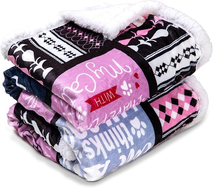 Cat Moms Sherpa Blanket for Cats Lovers Women Best Cat Mom Ever 50" X 60" Soft Throw Blanket Cats Themed Gifts for Women Girls