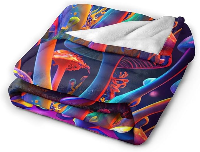 Mushroom Throw Blanket Mushroom Plush Fleece Soft Cozy Gifts Blanket for Kids Girls Adults Decor 40''X50''